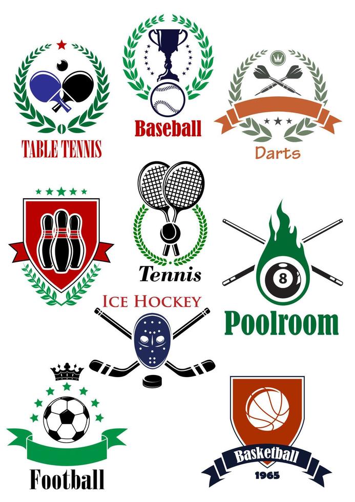 Team sports heraldic badges or logo vector