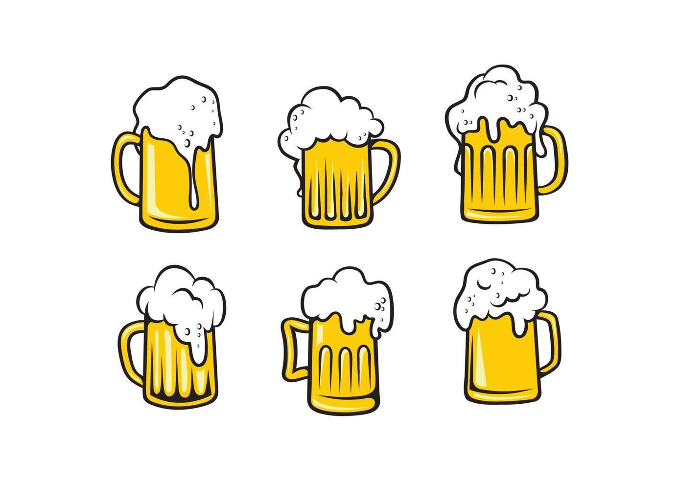 Lager beer tankards set vector