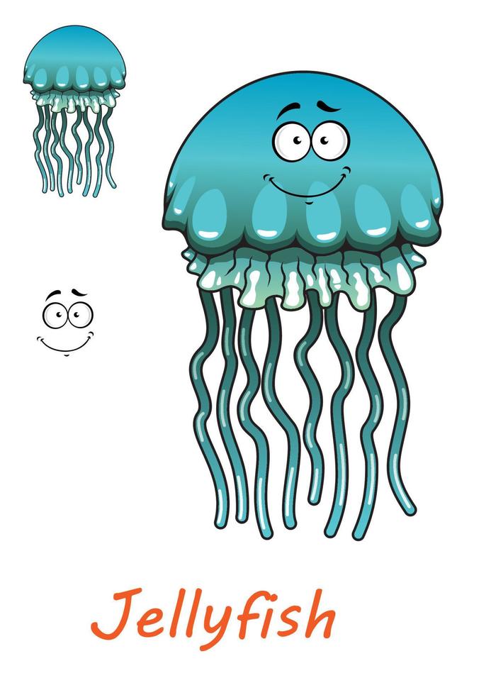 medusas submarinas de dibujos animados vector