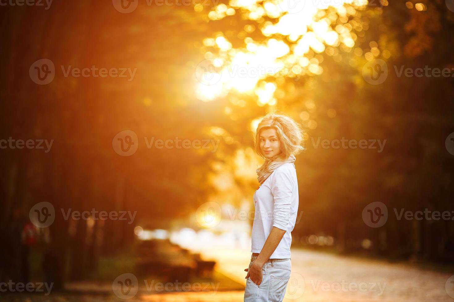 Beautiful couple in the park photo