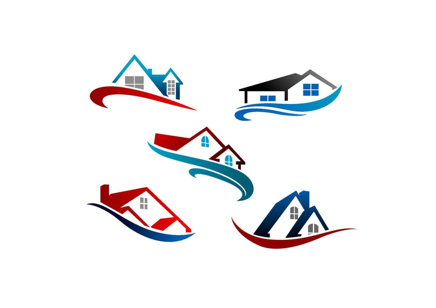 Set of real estate icons vector