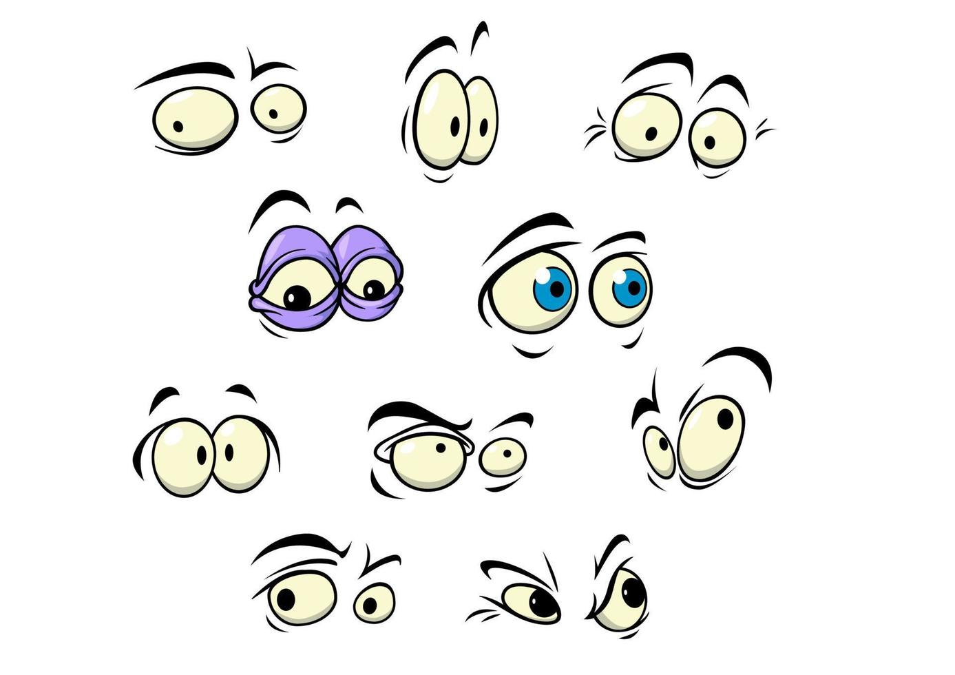 conjunto de ojos de vector de dibujos animados