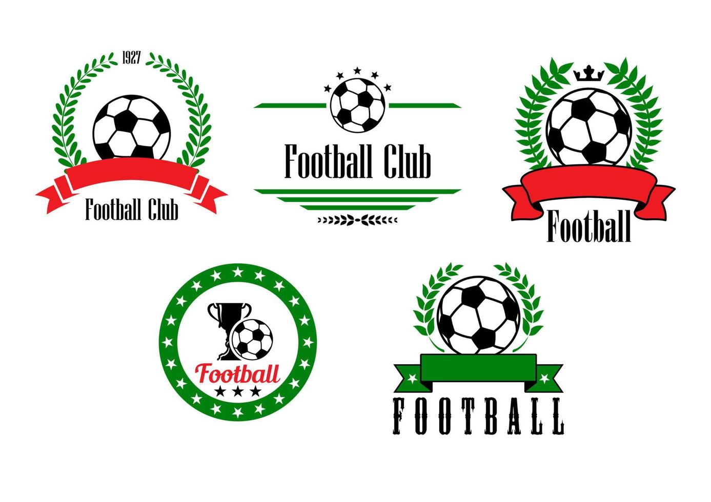 Football or soccer emblems and badges set vector