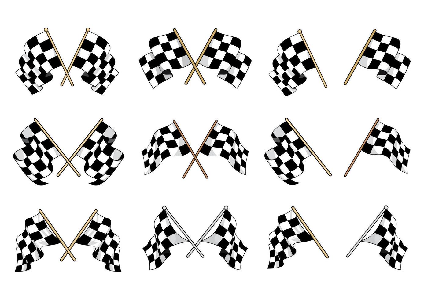 Set of vector checkered flags
