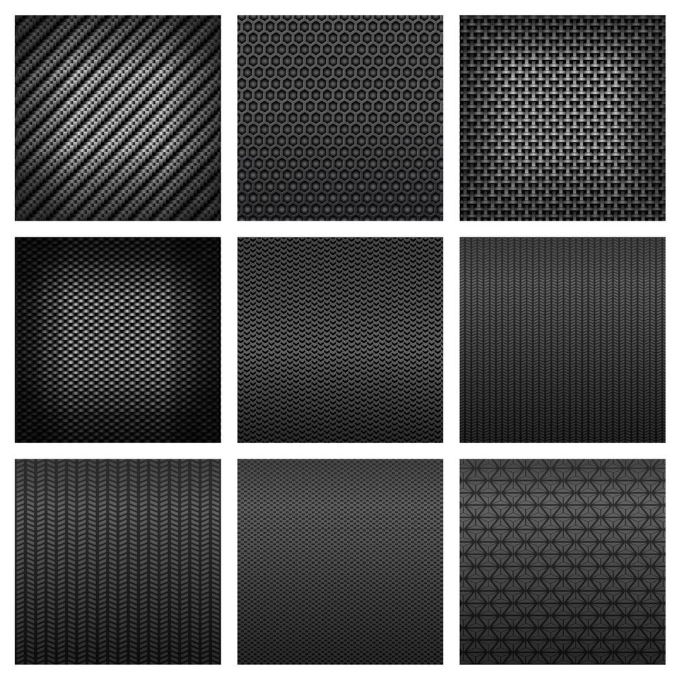 fondos de patrones sin fisuras de textura de fibra y carbono vector