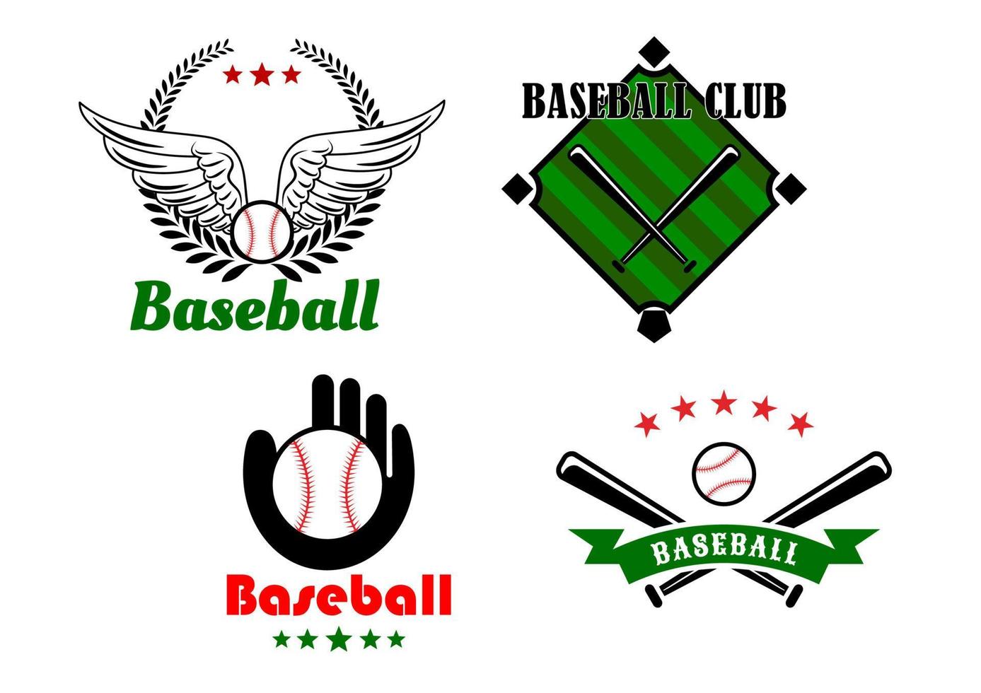 Baseball emblems and badges for sporting design vector