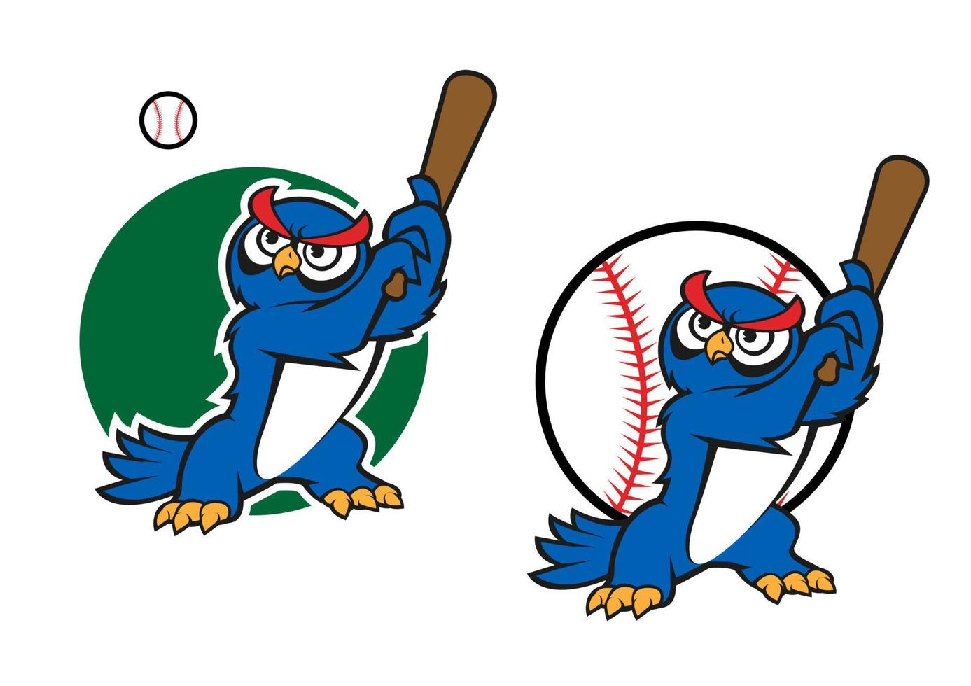 Cartoon wise old owl playing baseball vector