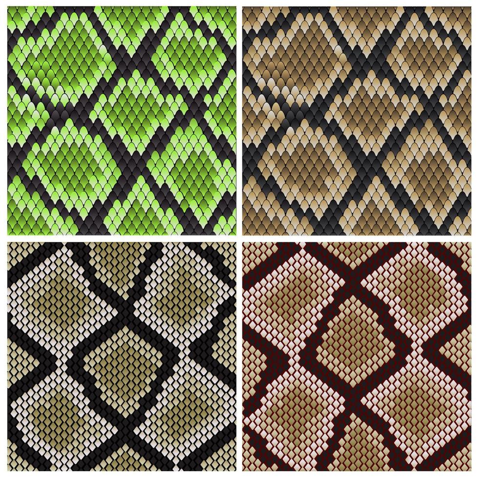 Seamless snake skin patterns vector