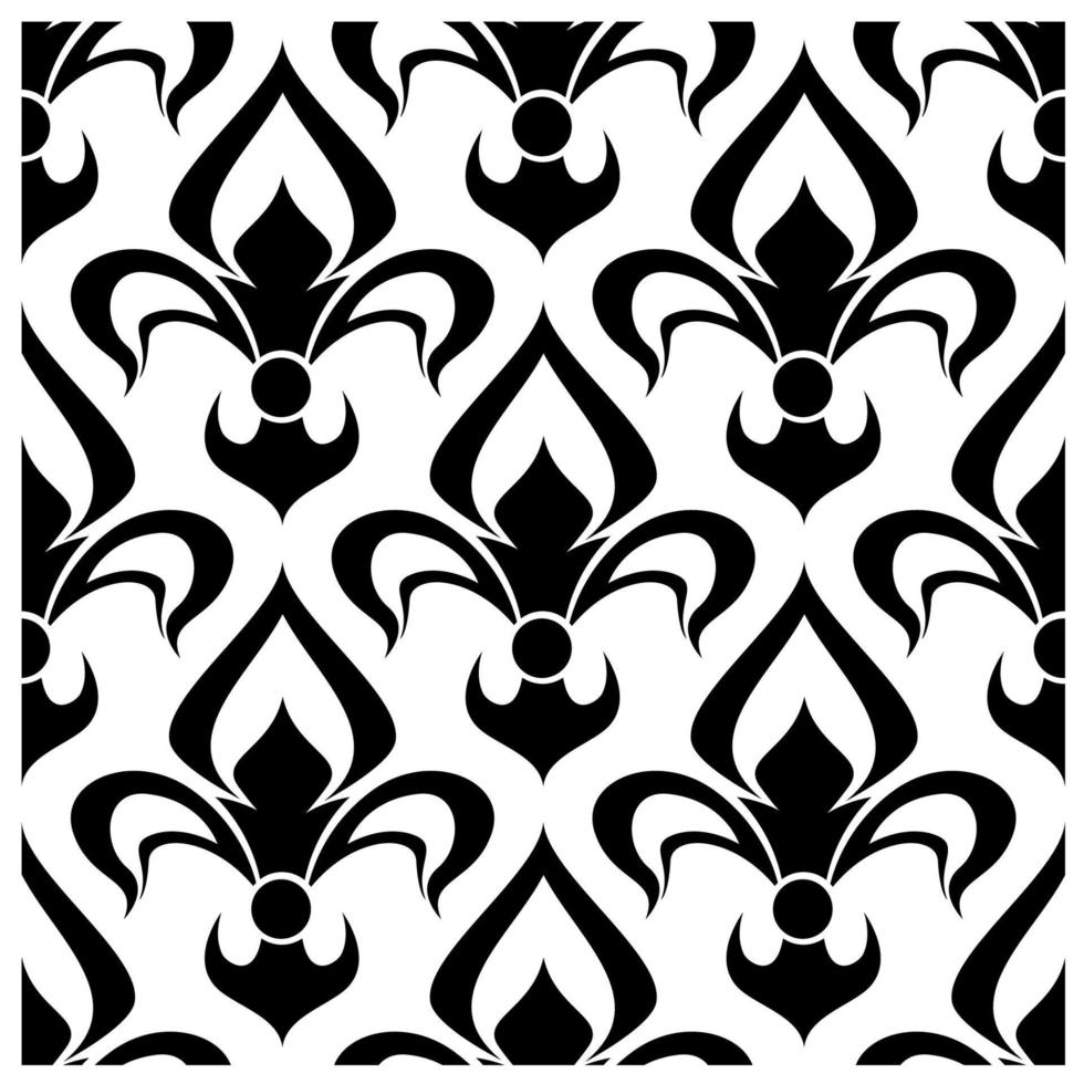 Seamless fleur-de-lis royal black pattern vector