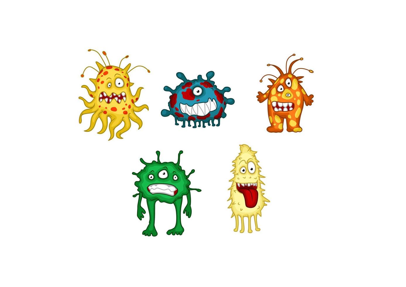 Cartoon monsters and demons set vector