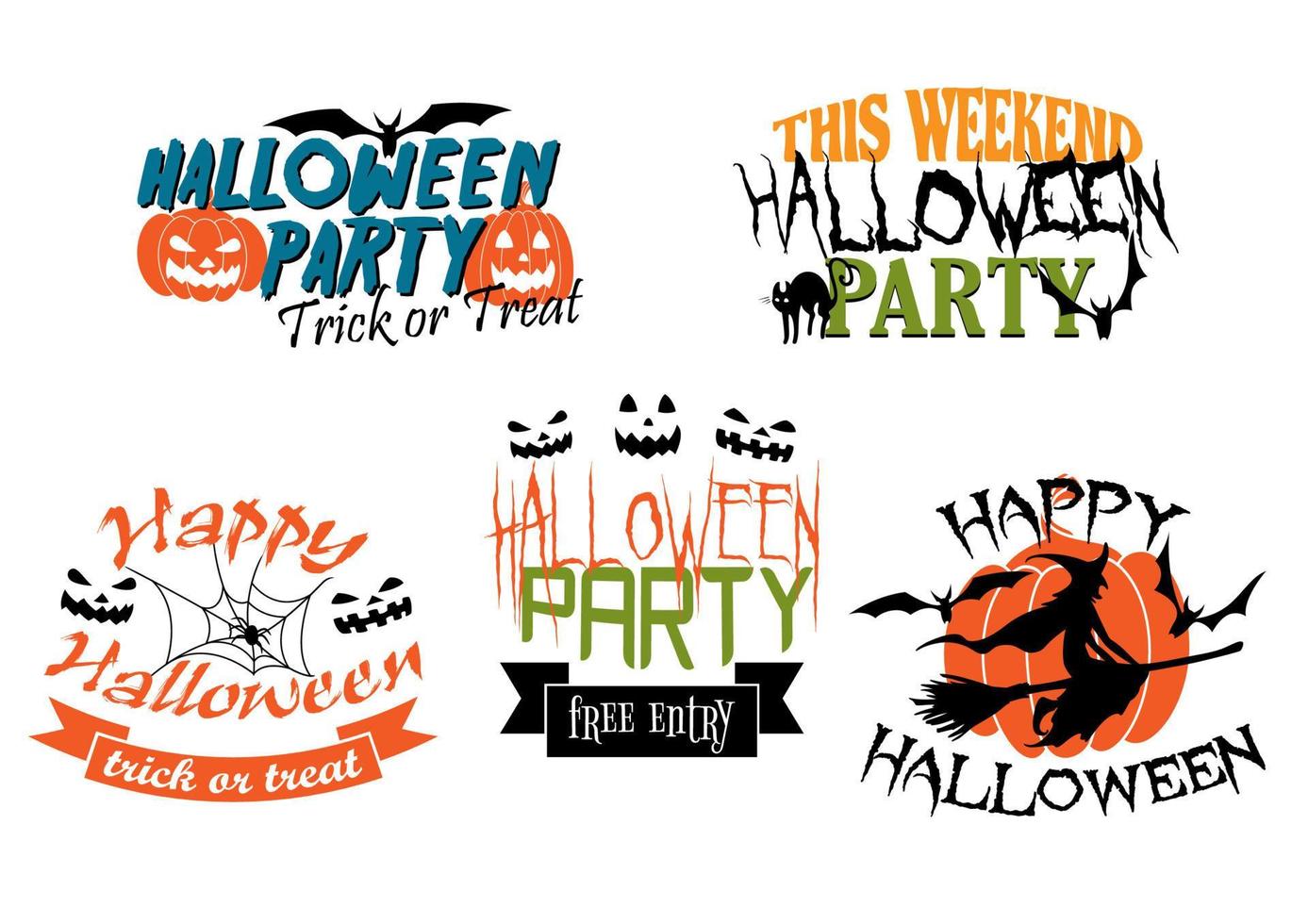 Banners de fiesta de halloween vector