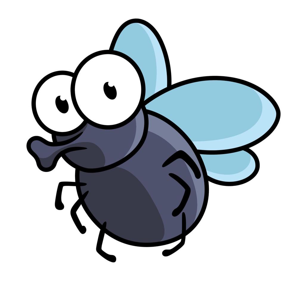 Cute little cartoon fly insect vector