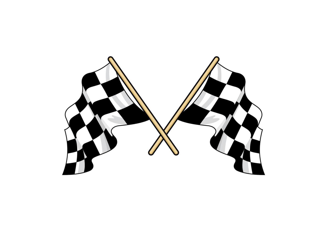 Crossed waving motor sport flags vector