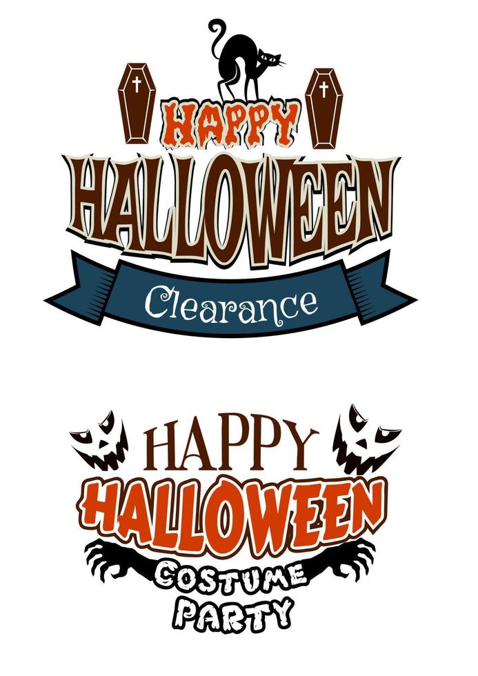 Halloween costume party banners vector