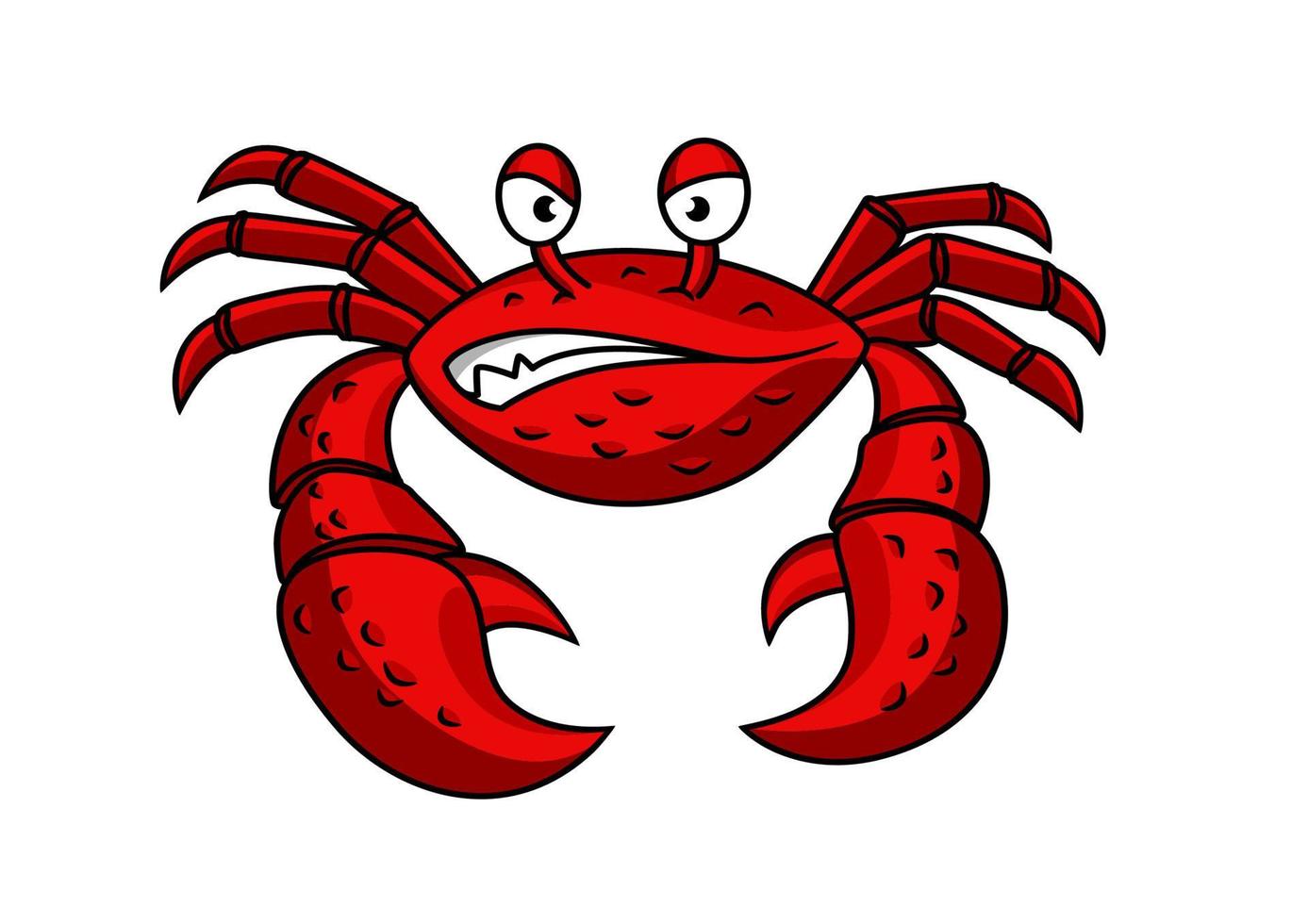 Cartoon red crab character vector