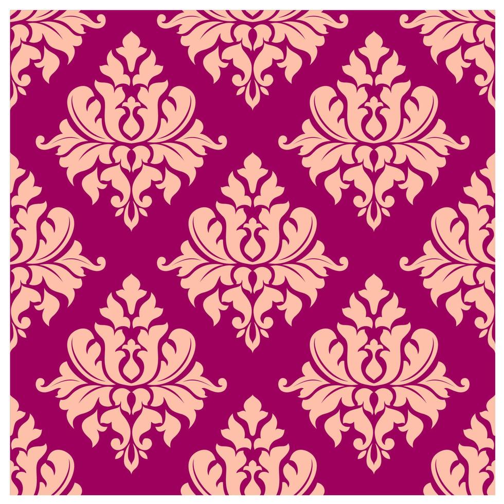 Beige damask seamless pattern vector