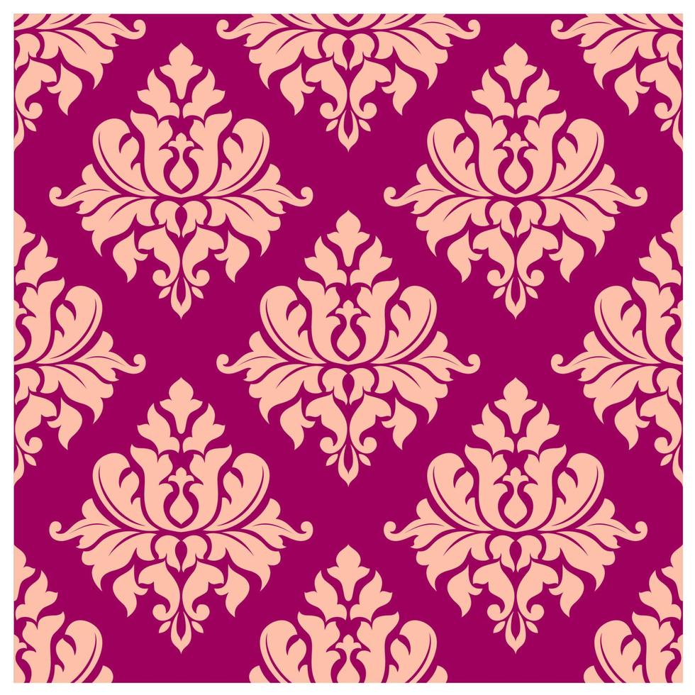 Beige damask seamless pattern vector