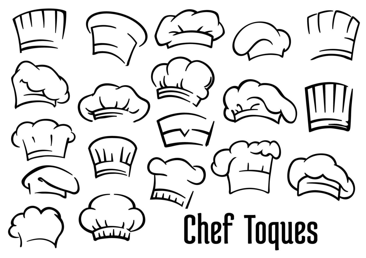 Chef hats and toques set vector