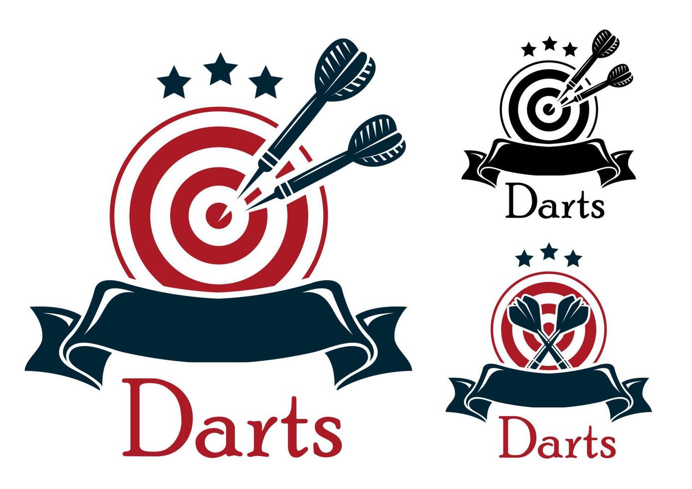 Darts sport emblem vector