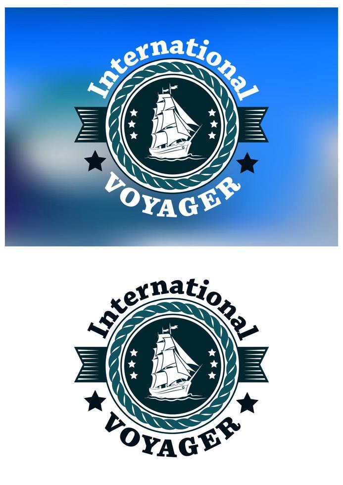 emblema del viajero internacional vector