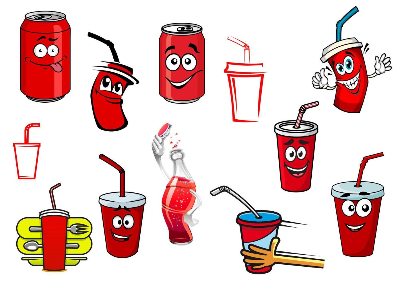 refrescos de cola y refrescos de dibujos animados 11520625 Vector en  Vecteezy