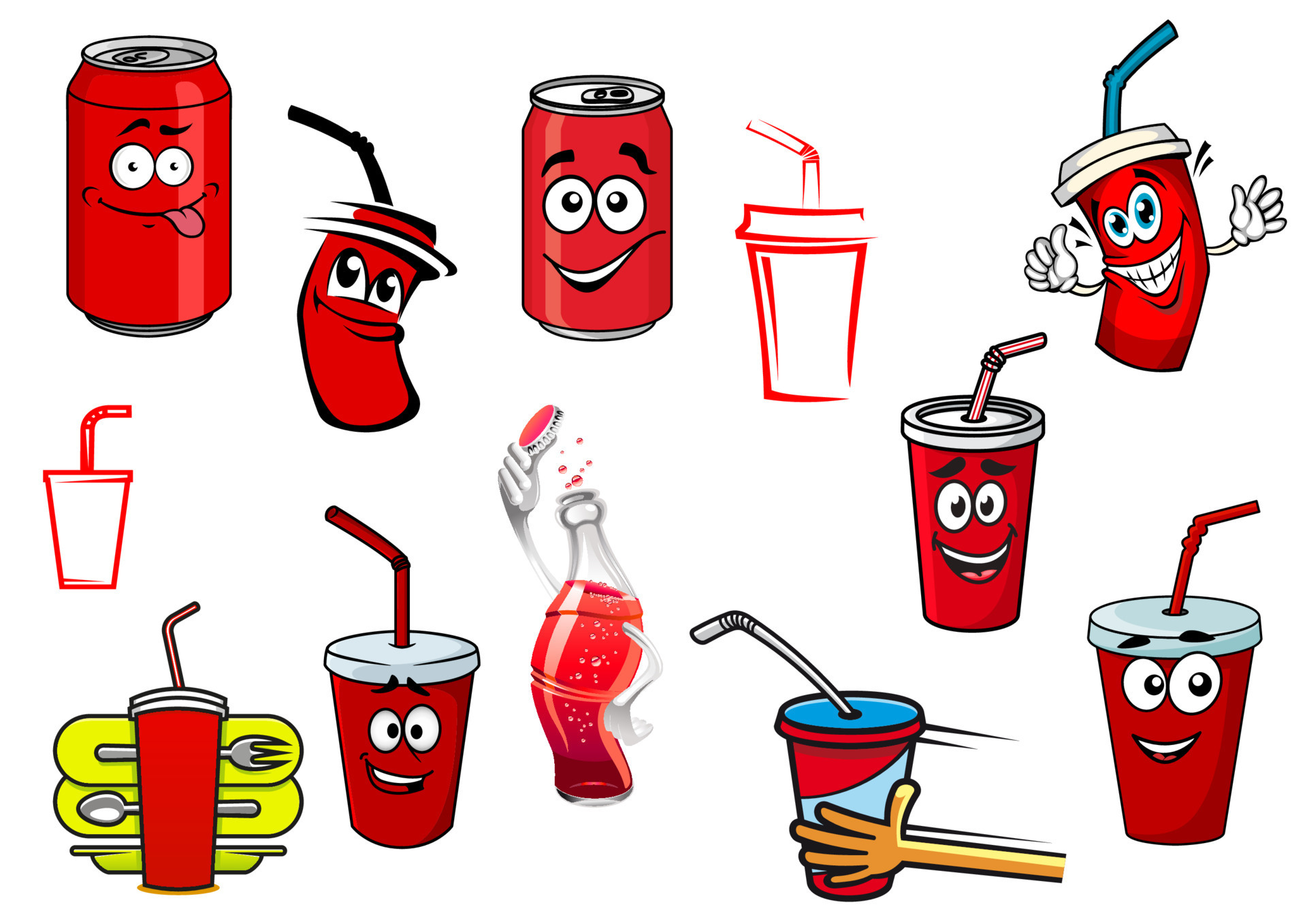 Cartoon cola and soda drinks 11520625 Vector Art at Vecteezy