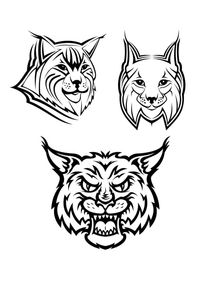 Wild bobcat or lynx mascots vector