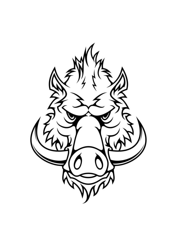 Head of a fierce wild boar vector