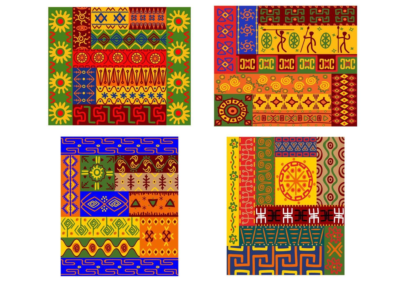 Colorful African ethnic patterns vector