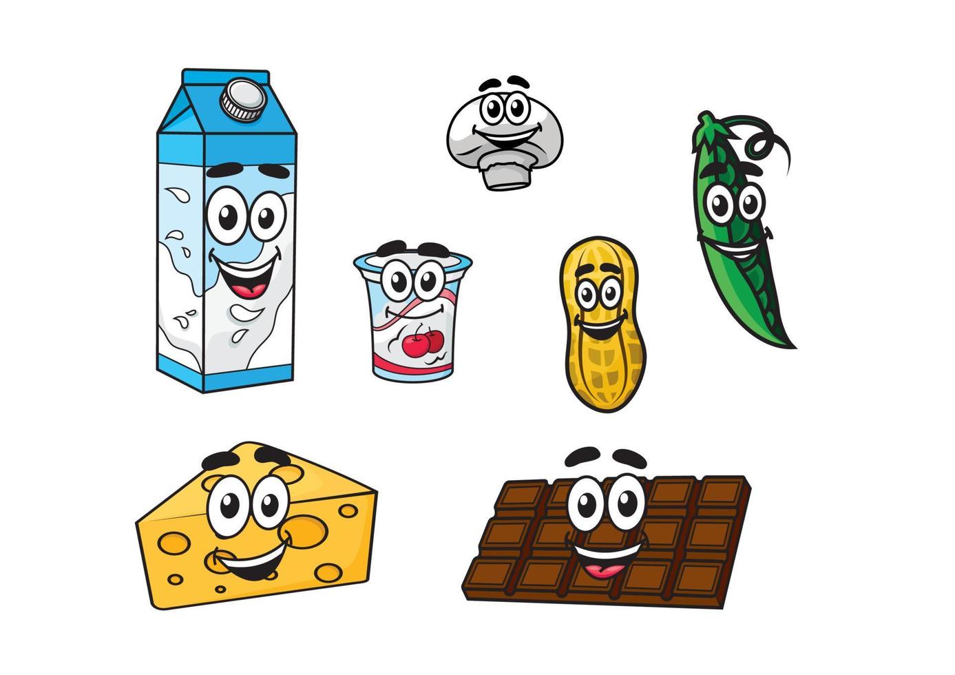 Set of food characters vector