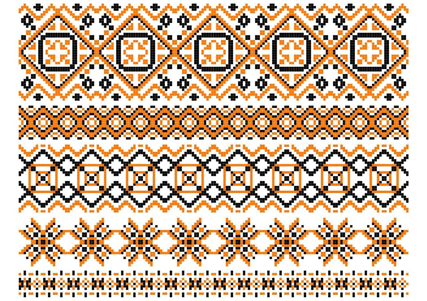Geometric embroidery borders and frames vector