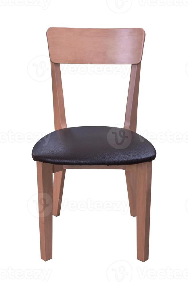silla de madera con cojin de cuero foto