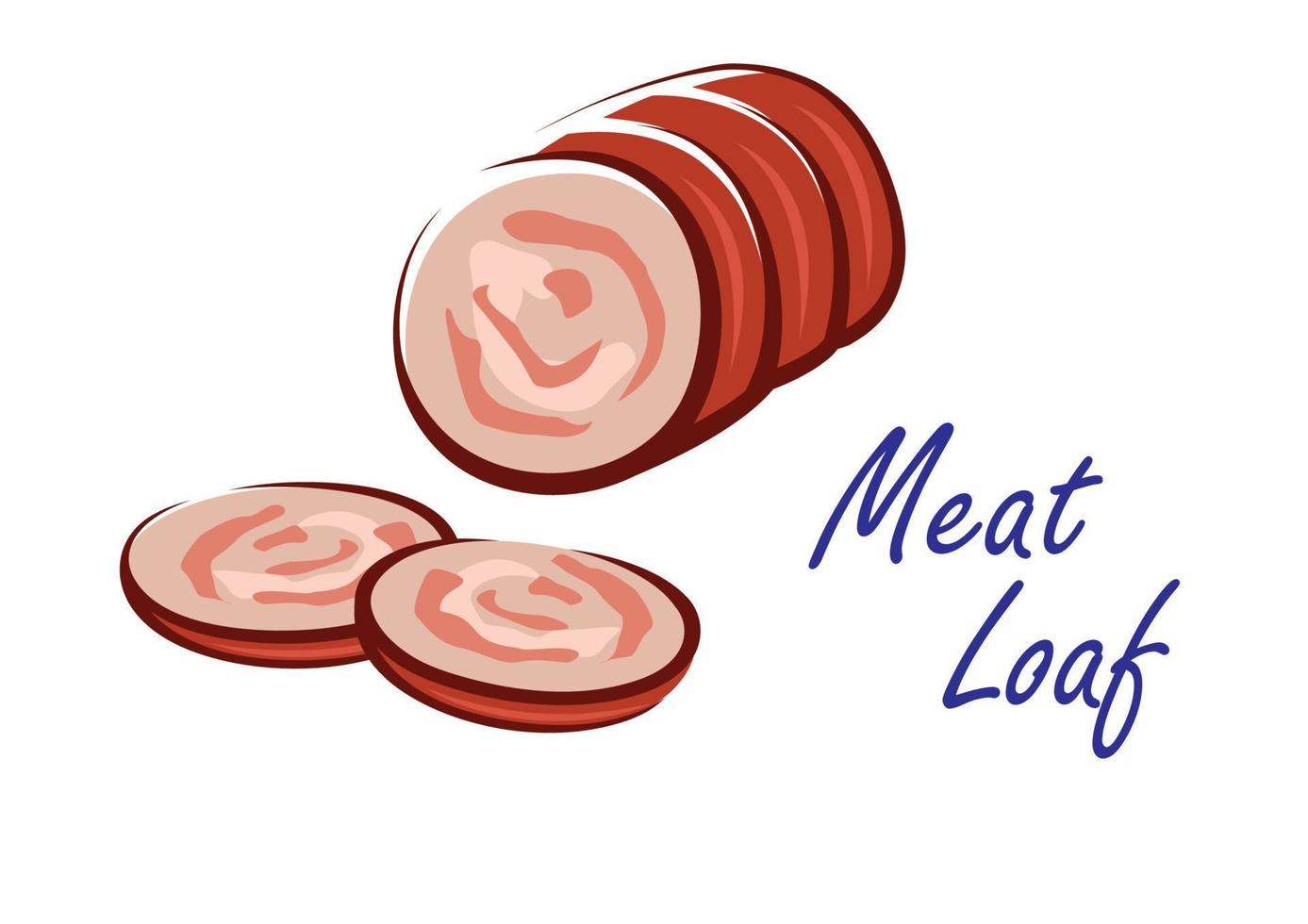 Meat loaf food icon vector
