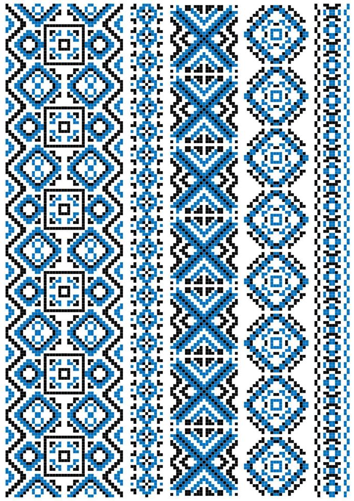 Ethnic embroidery seamless floral pattern vector