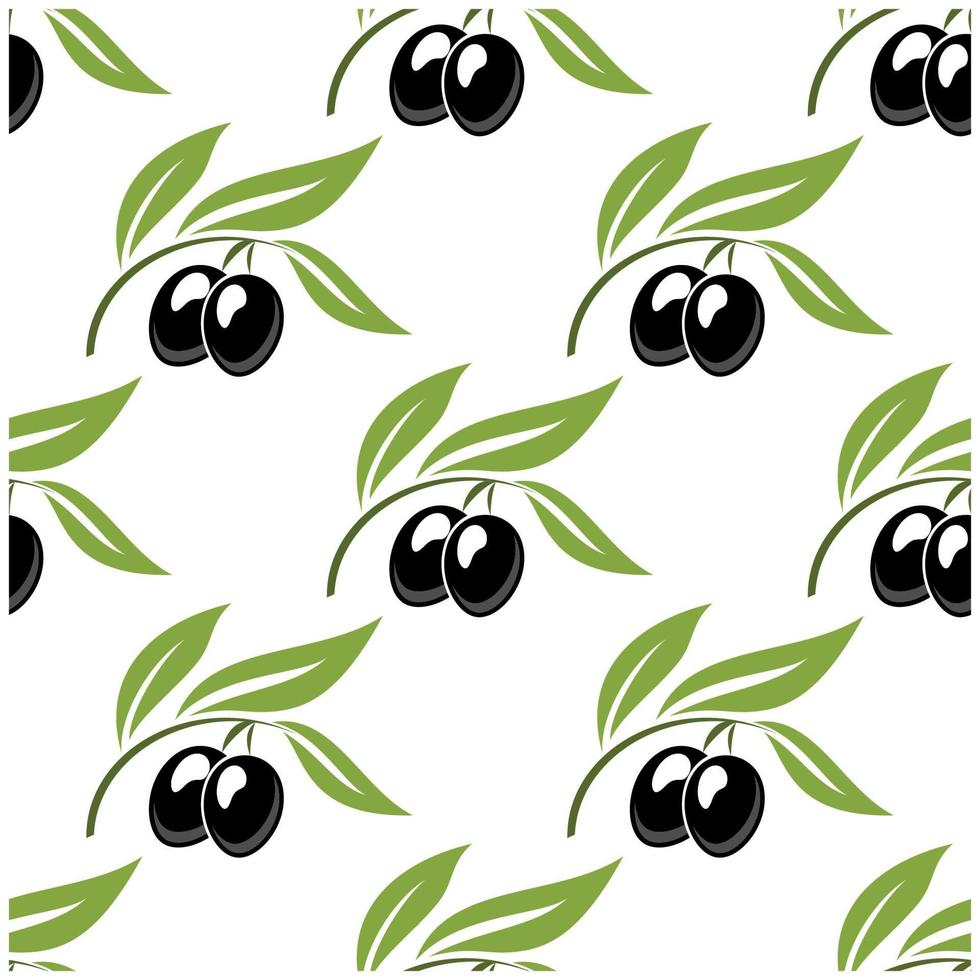 Black olives seamless pattern vector