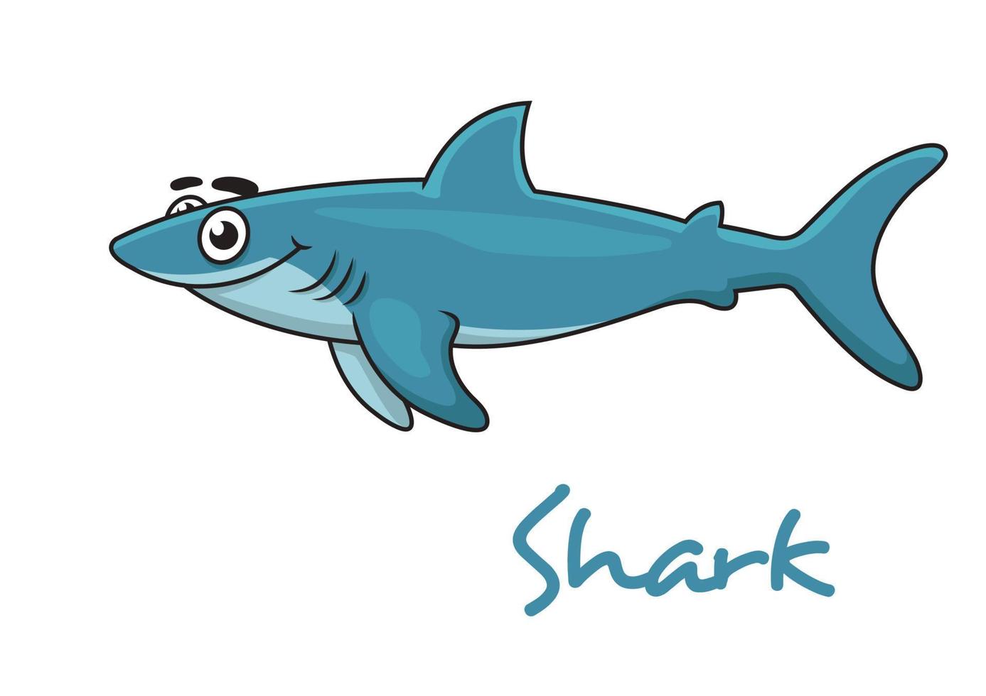 Cute cartoon shark vector