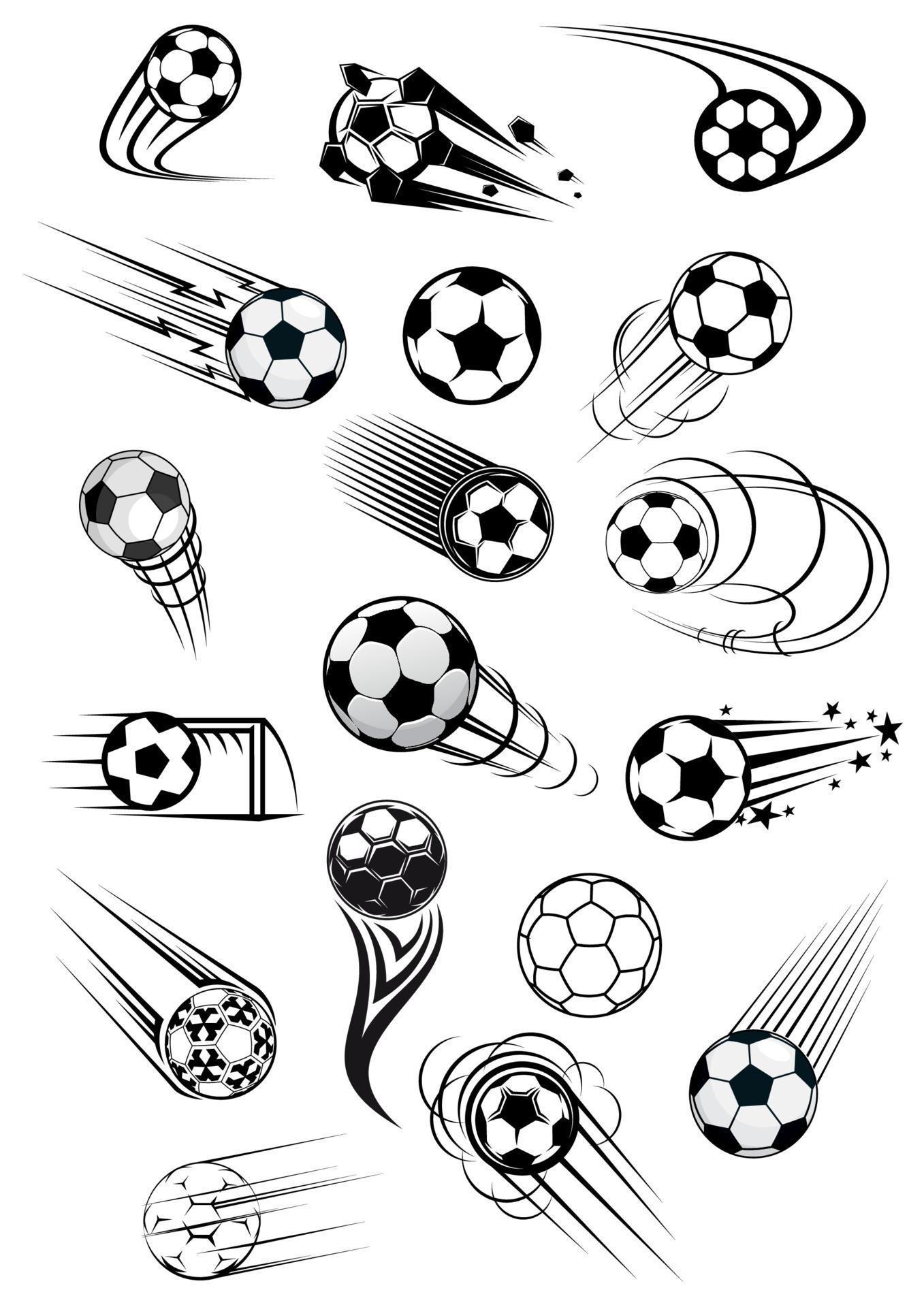 Football or soccer ball symbols in black and white colors 11521066