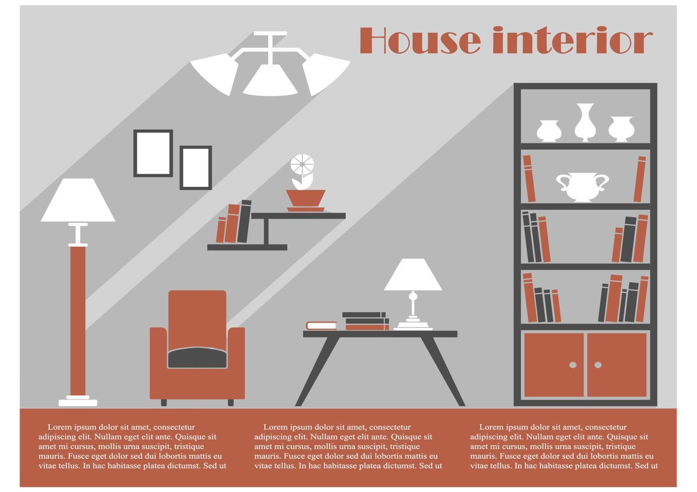 plantilla de infografía de diseño de interiores de casa vector