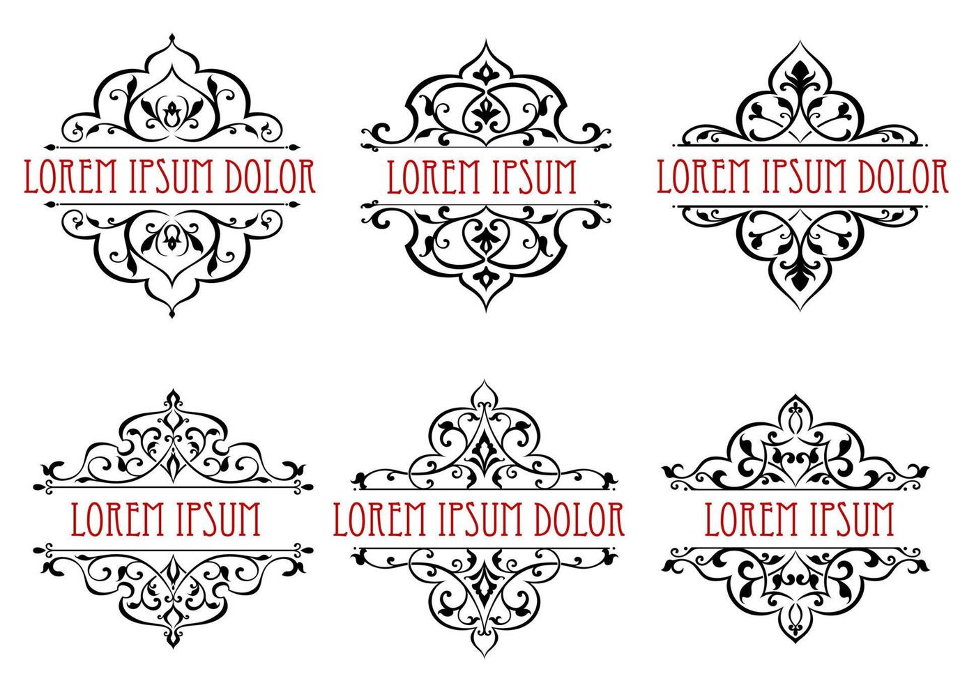 Vintage floral frames, dividers and borders vector
