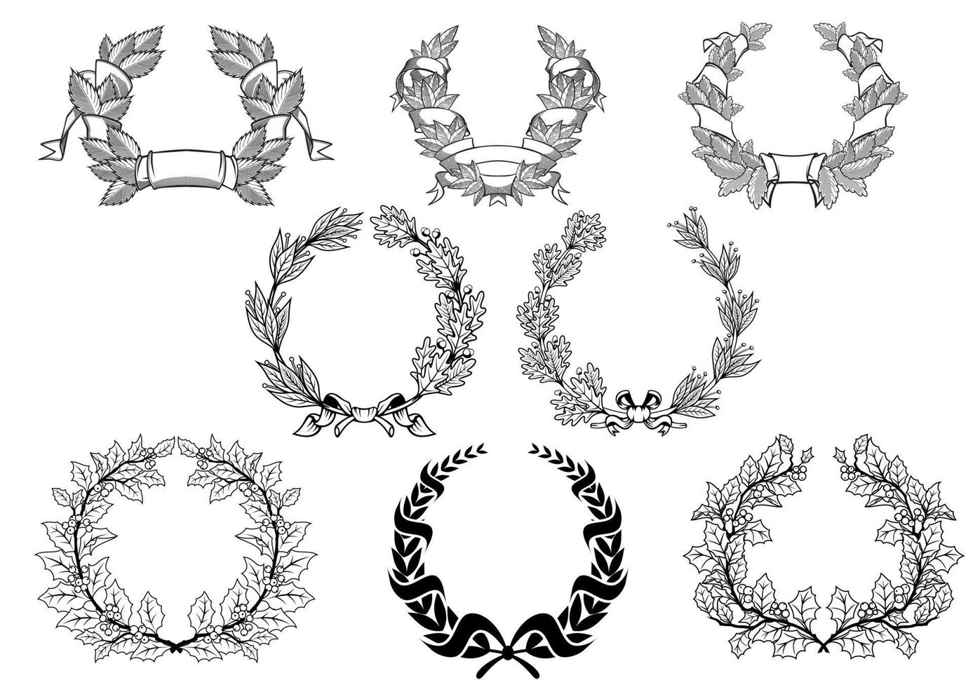 Retro laurel wreath vector