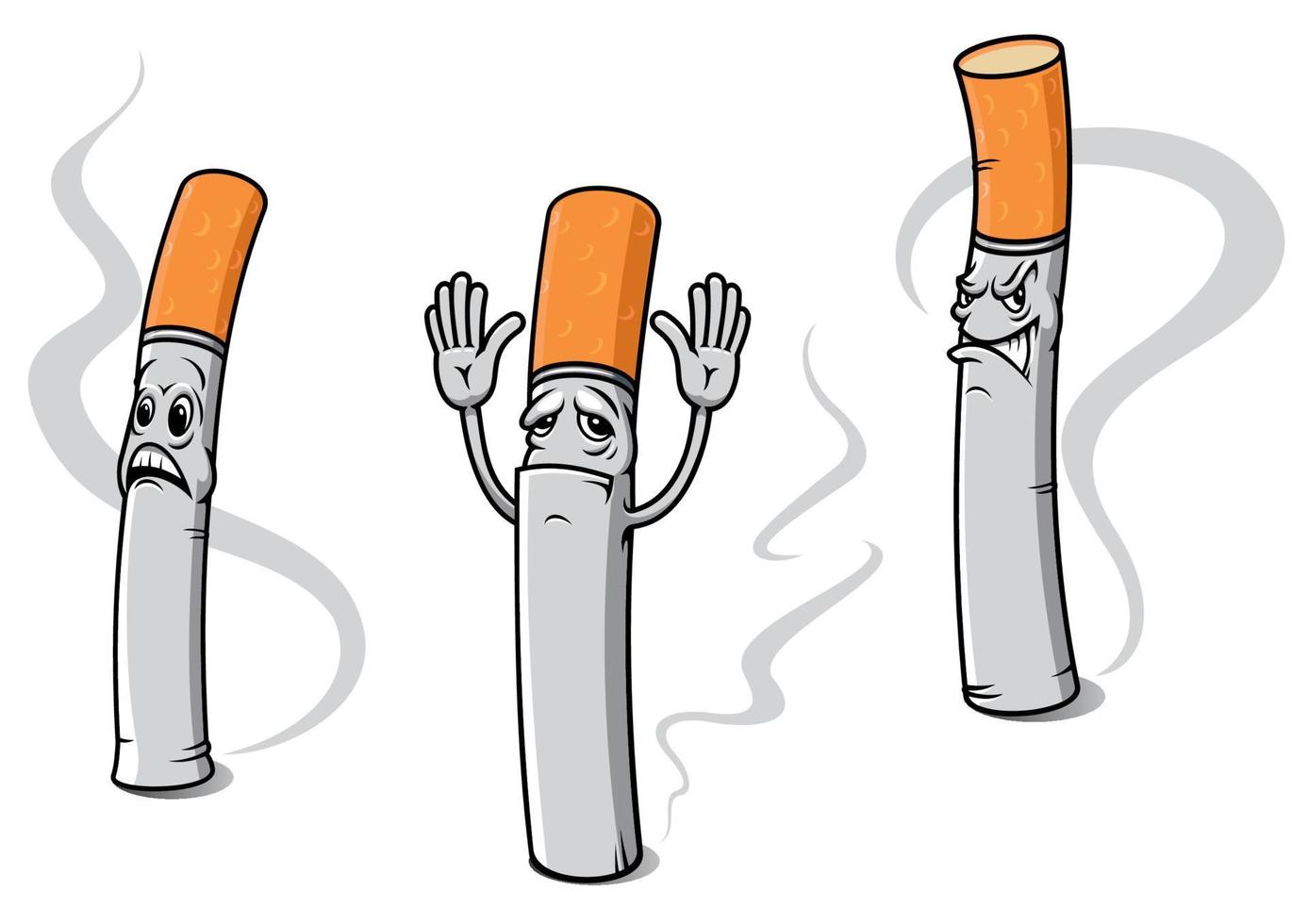 Cartoon cigarette characters vector