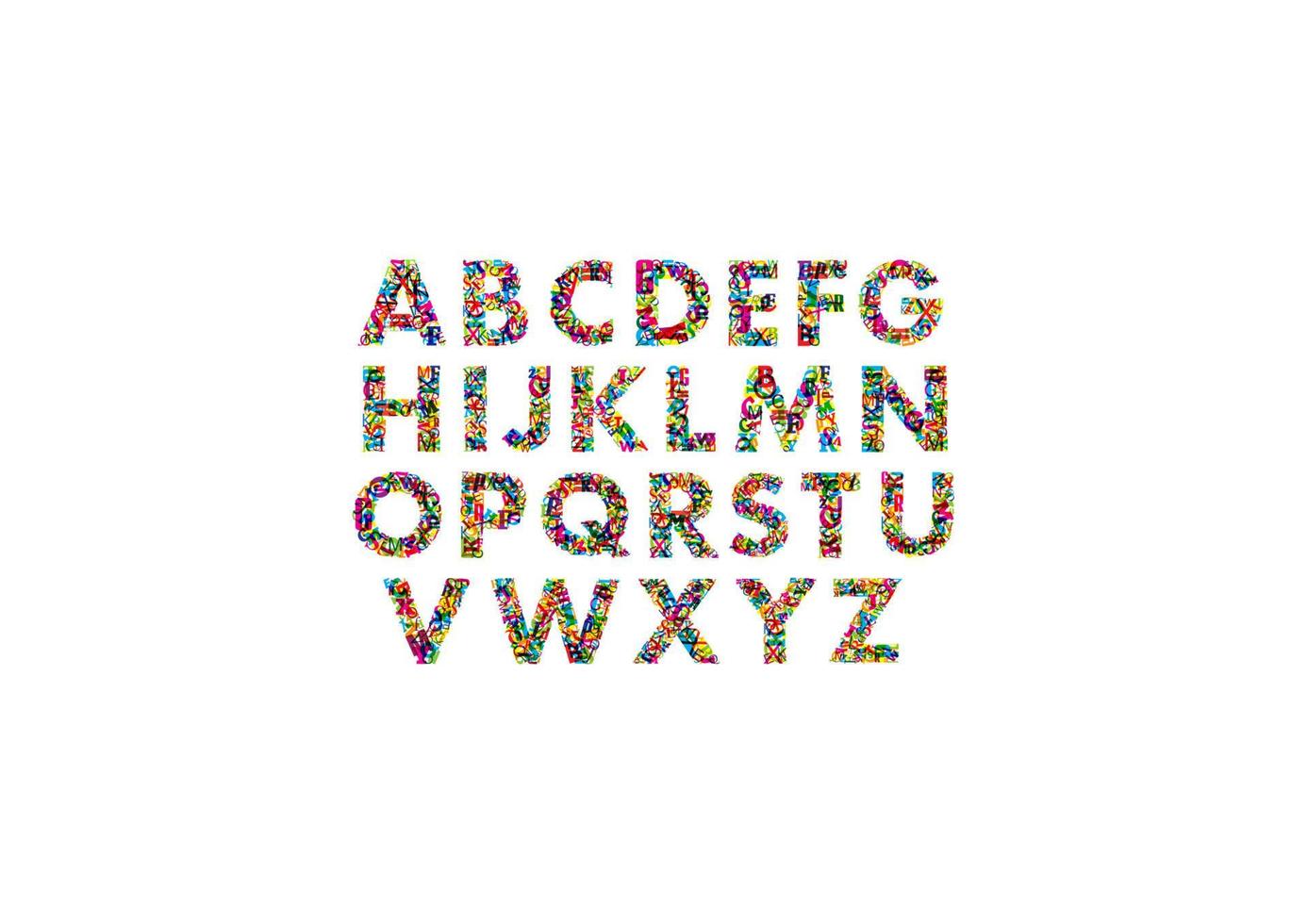 Colorful upper case alphabet letters vector