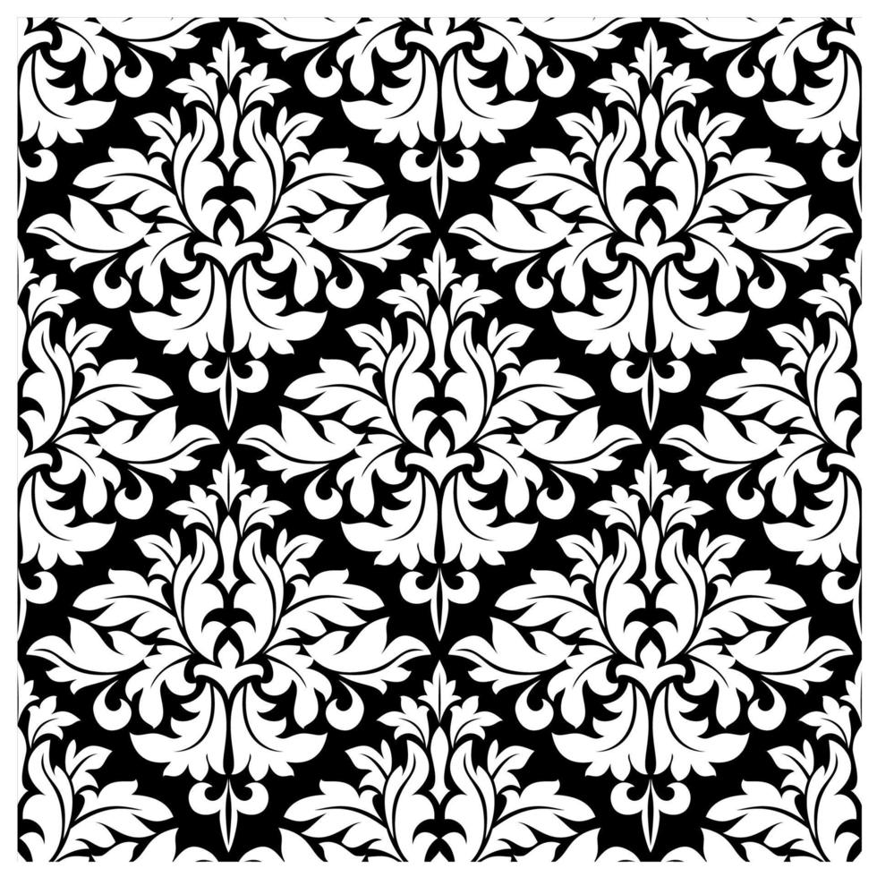 Floral seamless damask pattern vector