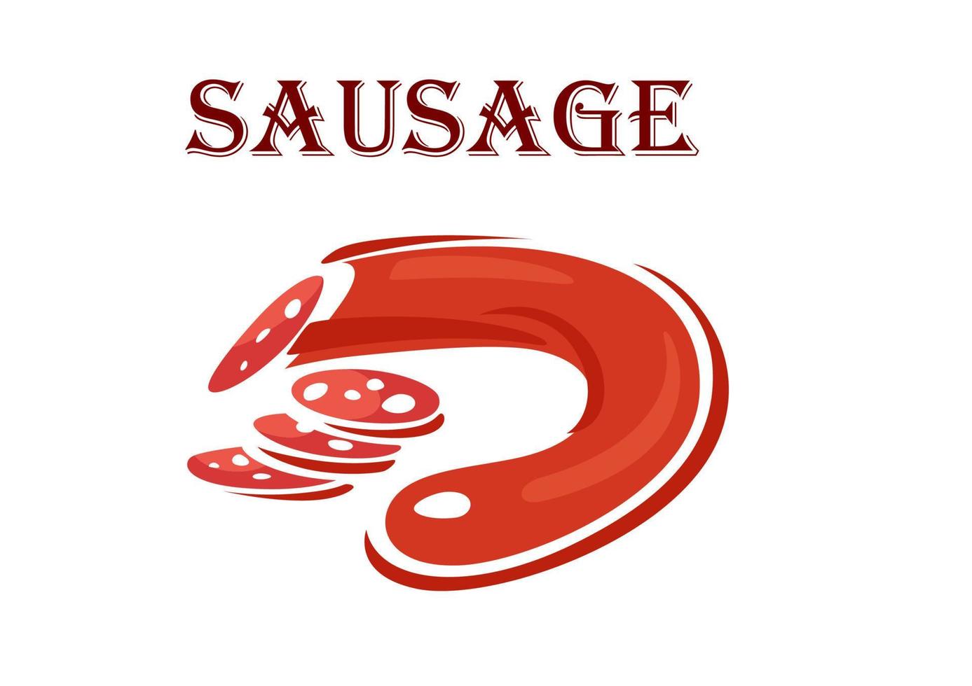 Cartoon sketch of red sausage vector