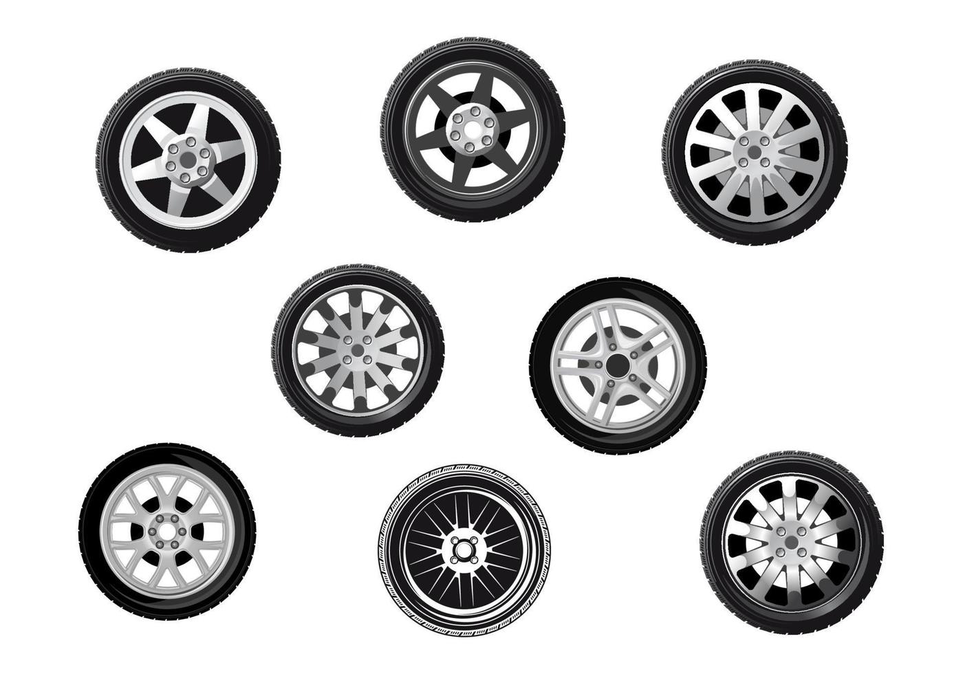 Car tyres set 11521257 Vector Art at Vecteezy