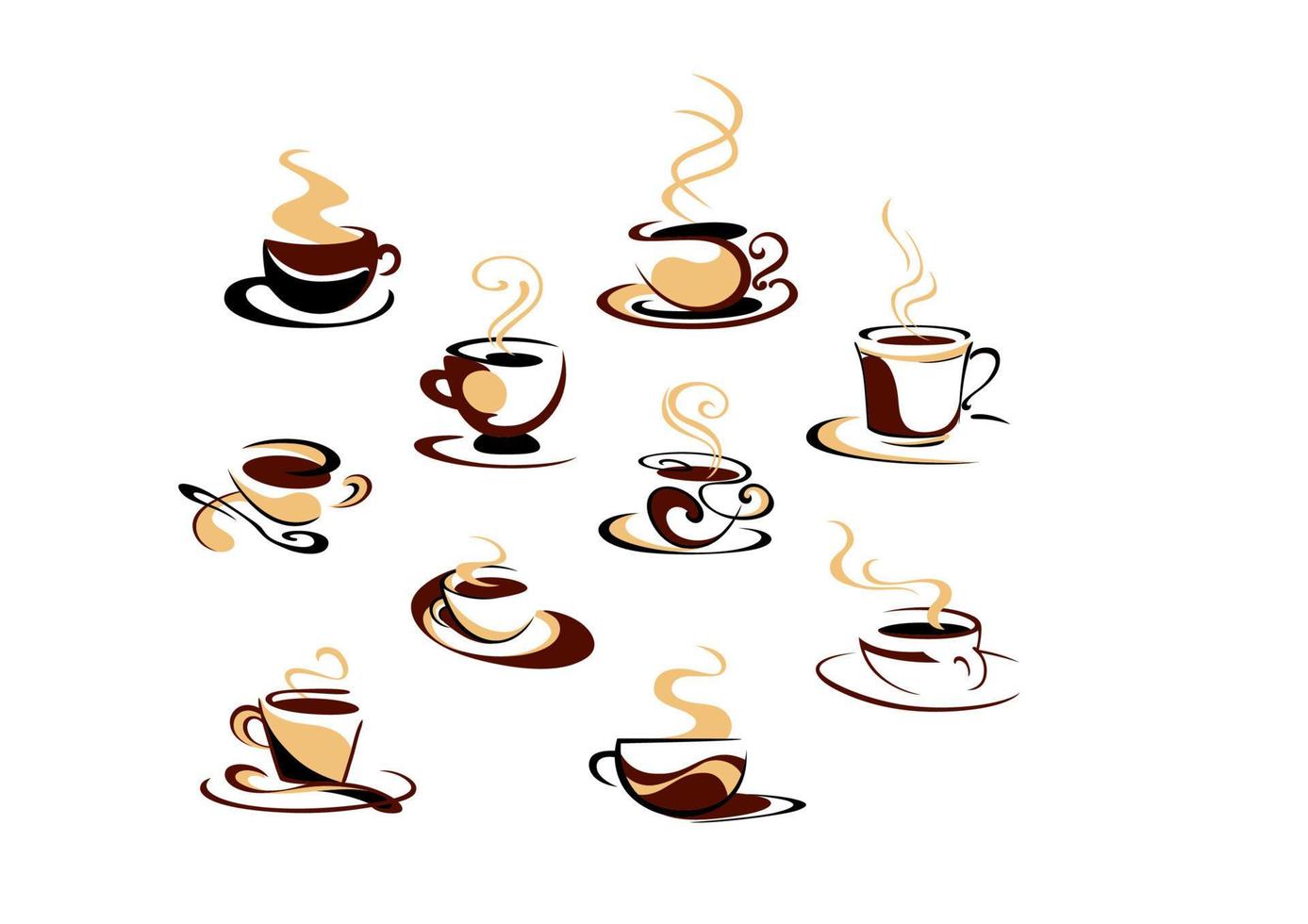 Coffee cups set vector
