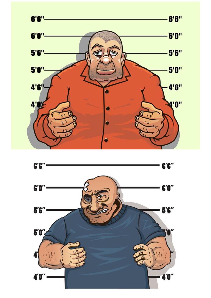 Police mug shots of thief and bandit vector