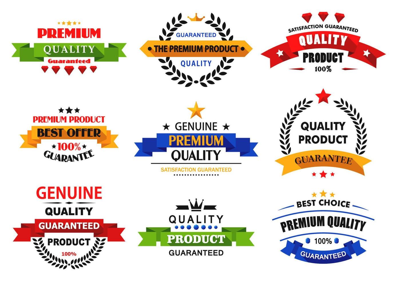 Flat banners, emblems and labels vector