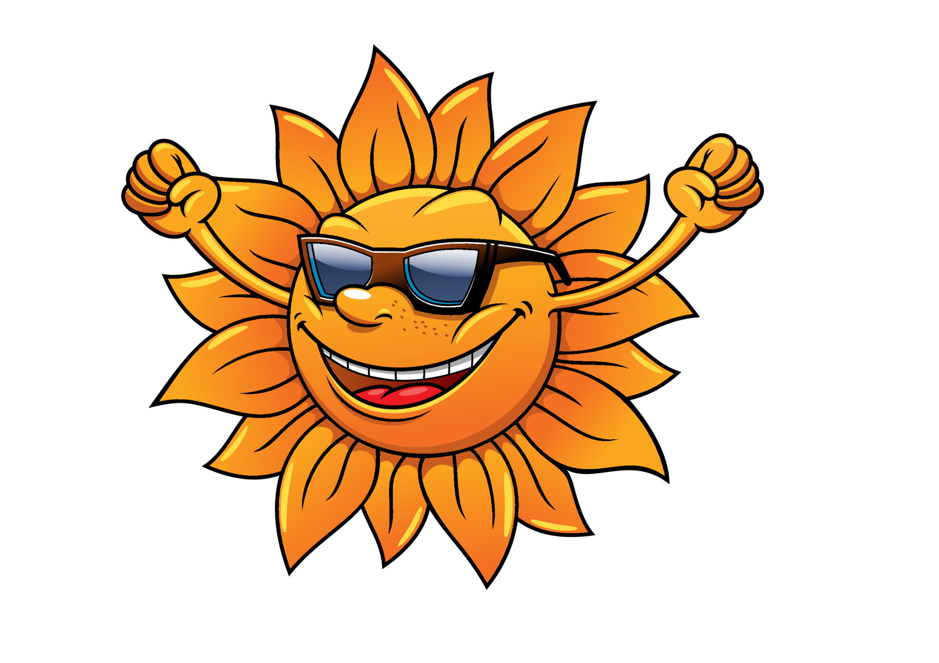 Fun loving tropical sun in sunglasses 11521346 Vector Art at Vecteezy