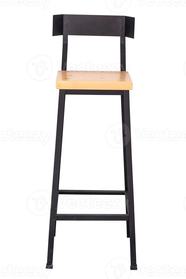 Wooden steel legs simplistic bar chair. photo